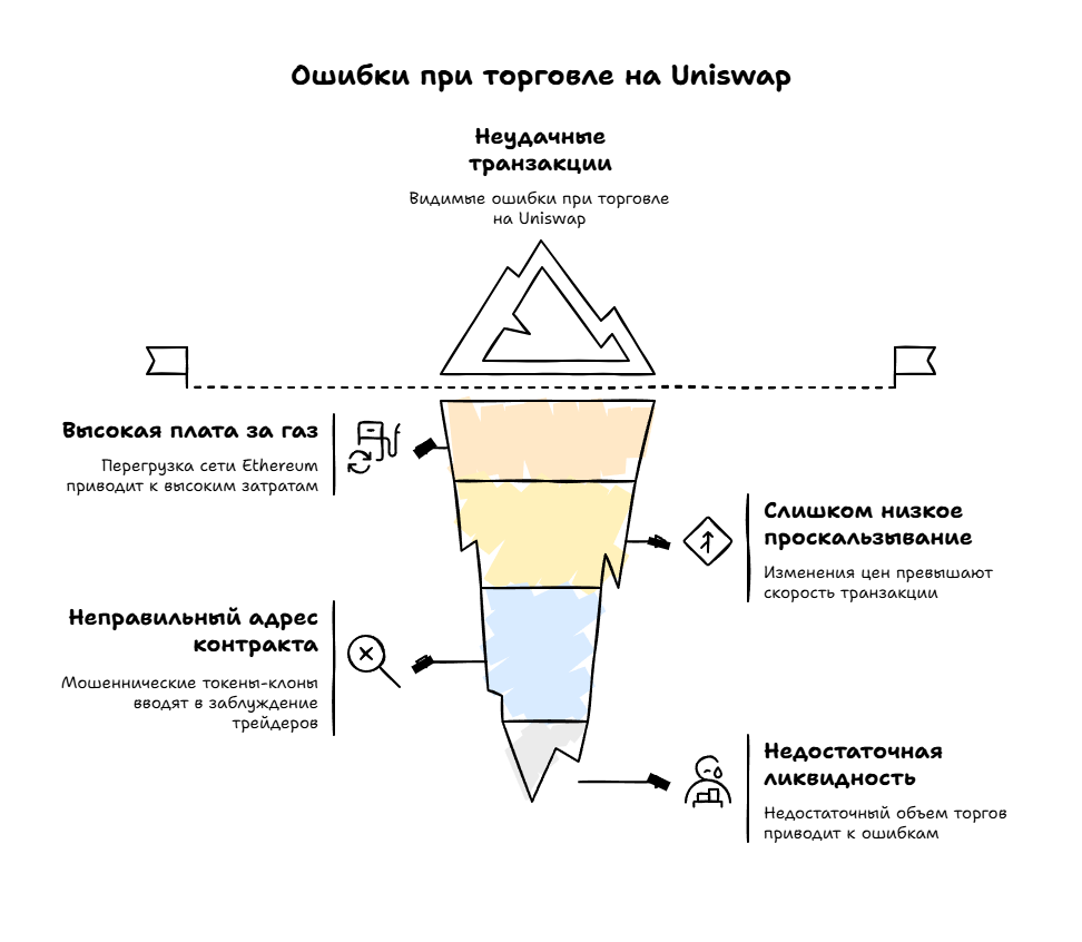 Основные ошибки при торговле на Uniswap