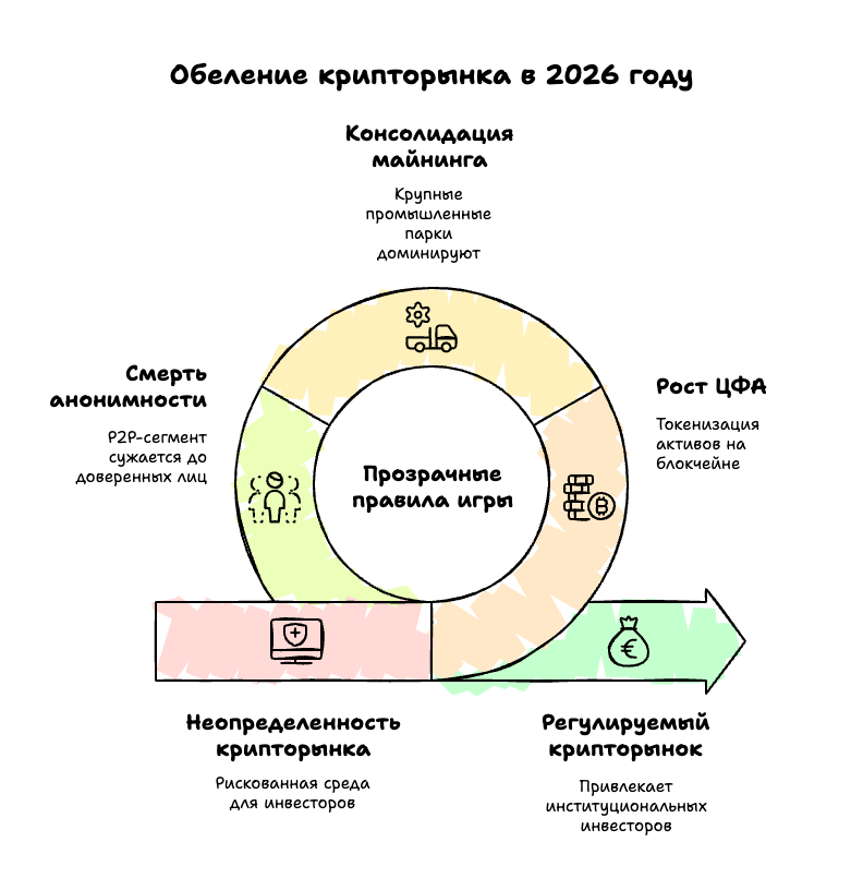 Обеление крипторынка в 2026 году